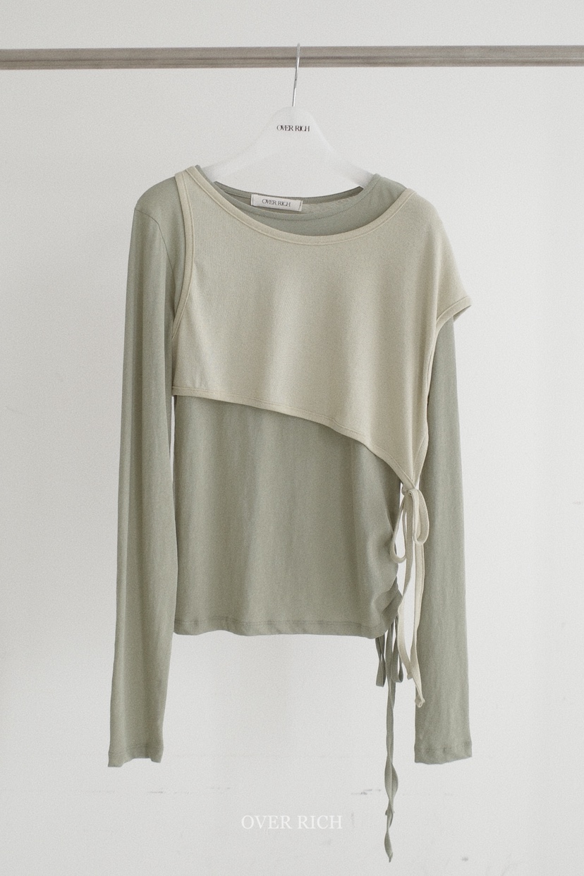 OVER RICH韓國代購女裝新品人氣熱賣26春夏推薦職業長袖T恤OVER RICH長袖T恤圖色2