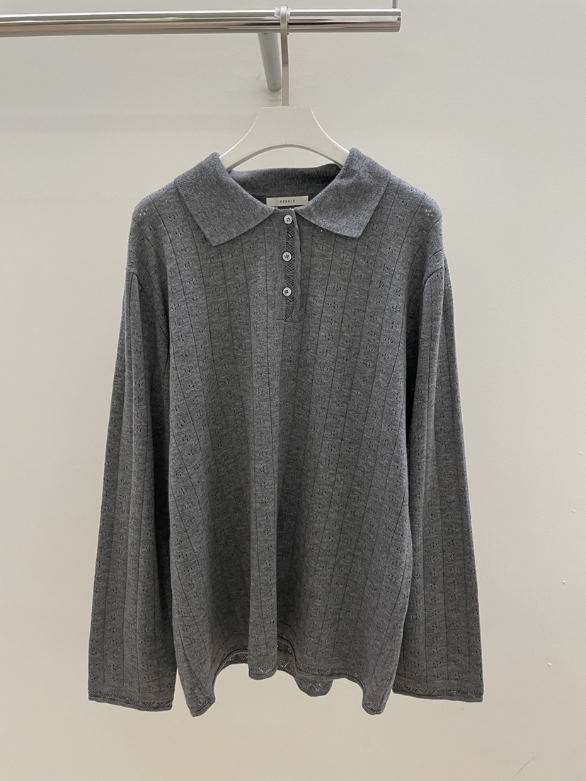 PEBBLE韓國東大門直郵女裝新品職業26春夏時尚人氣針織衫PEBBLE針織衫圖色2