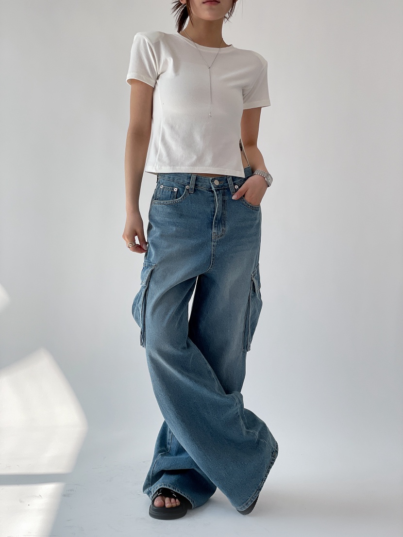 BOUND.A韓國東大門代購女士新品推薦休閑職業26春夏牛仔褲BOUND.A牛仔褲