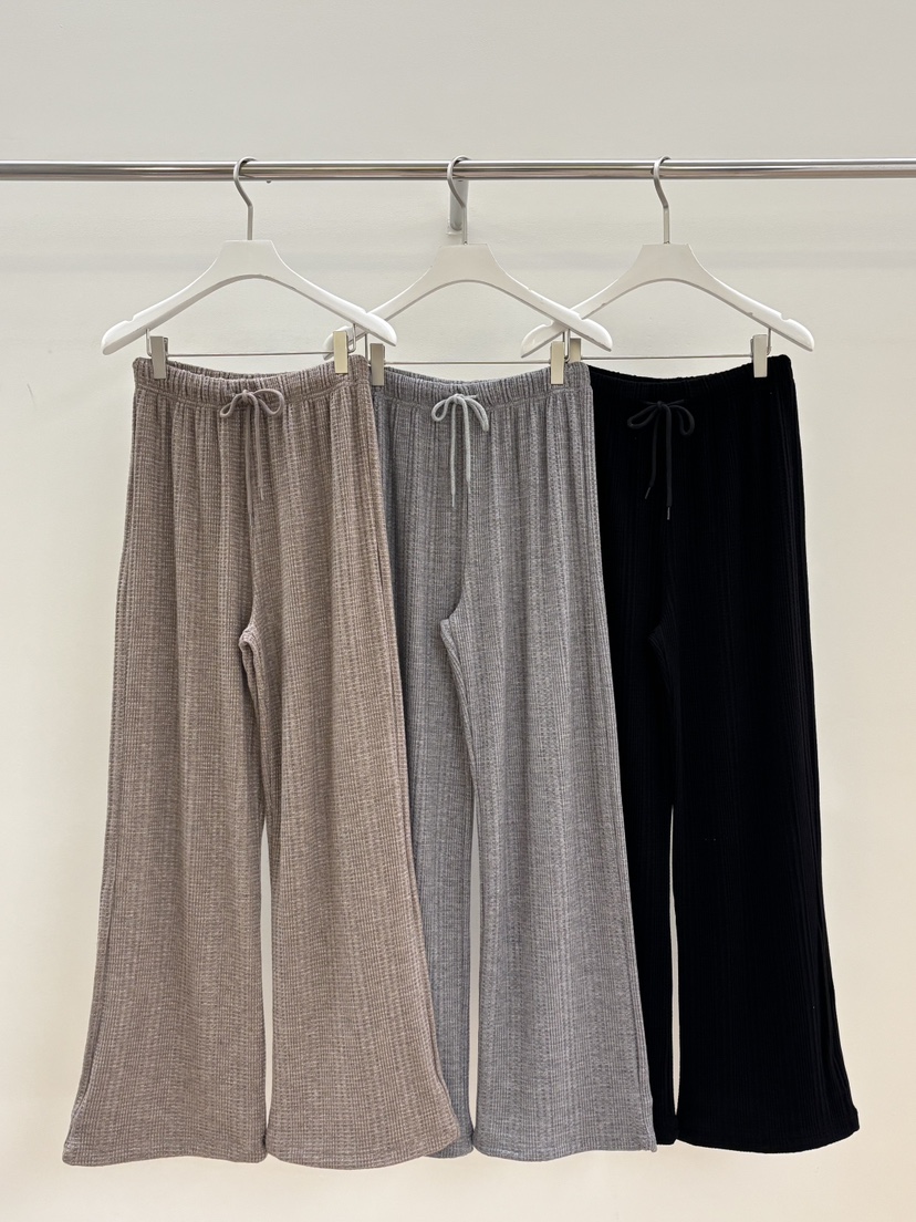 PEBBLE韓國直郵女裝新品推薦人氣休閑時尚熱賣休閑褲華夫格PEBBLE休閑褲