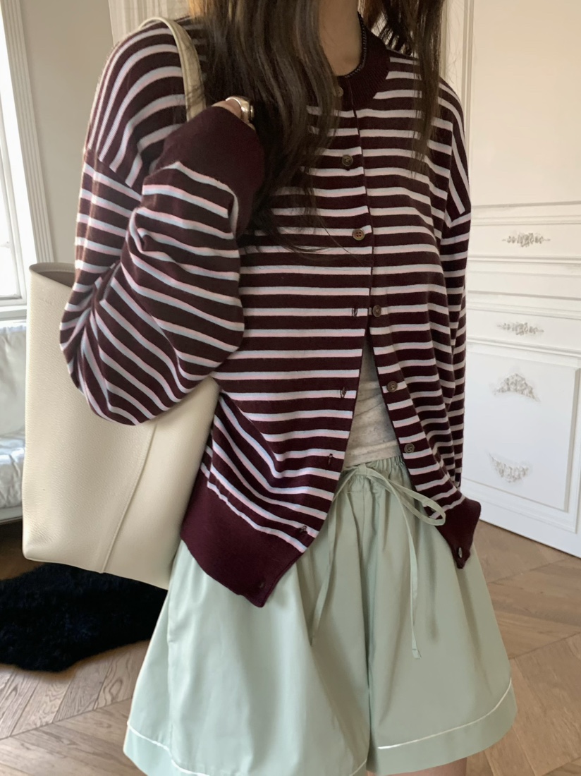 PEBBLE韓國代購女裝新品人氣熱賣26春夏針織衫單排扣開衫PEBBLE針織衫