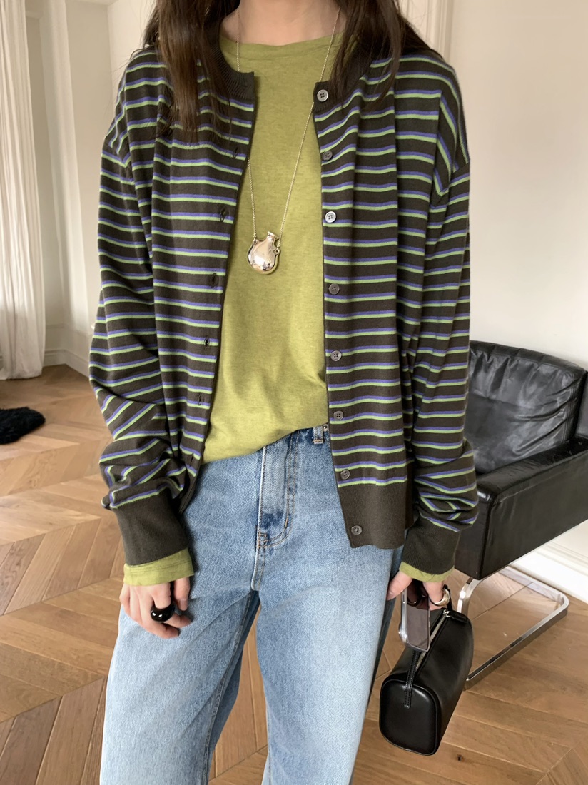 PEBBLE韓國代購女裝新品人氣熱賣26春夏針織衫單排扣開衫PEBBLE針織衫