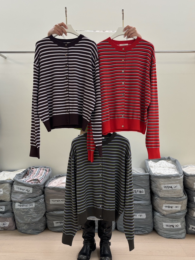 PEBBLE韓國代購女裝新品人氣熱賣26春夏針織衫單排扣開衫PEBBLE針織衫