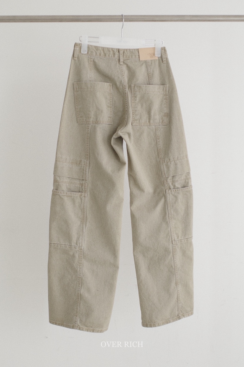 OVER RICH韓國東大門直郵女裝新款職業熱賣時尚休閑褲口袋OVER RICH休閑褲