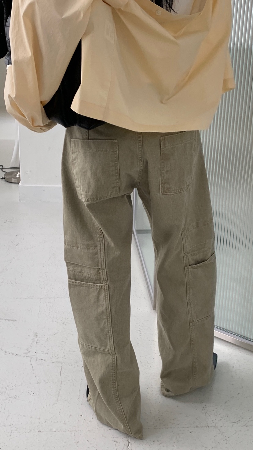 OVER RICH韓國東大門直郵女裝新款職業熱賣時尚休閑褲口袋OVER RICH休閑褲