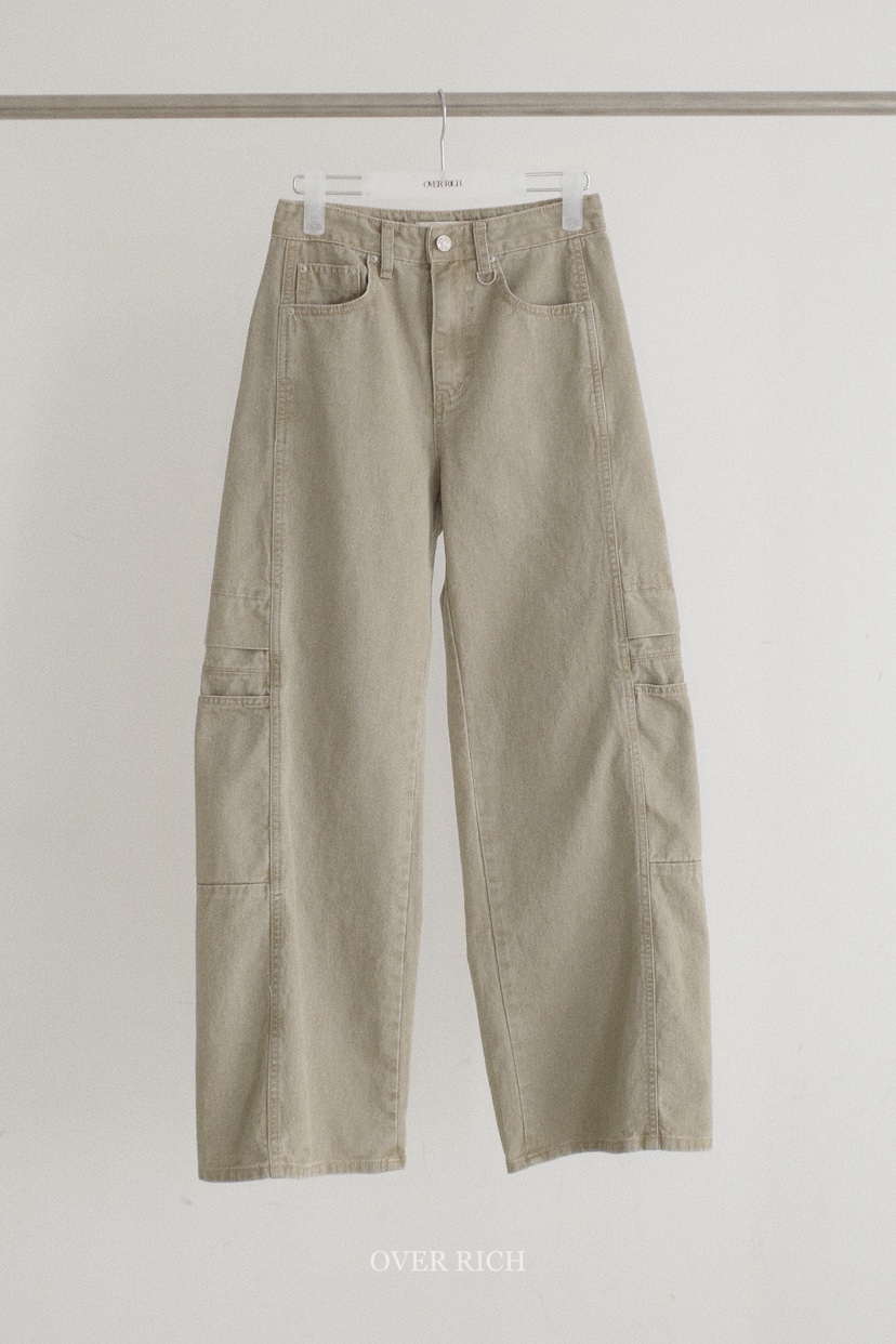 OVER RICH韓國東大門直郵女裝新款職業熱賣時尚休閑褲口袋OVER RICH休閑褲圖色2