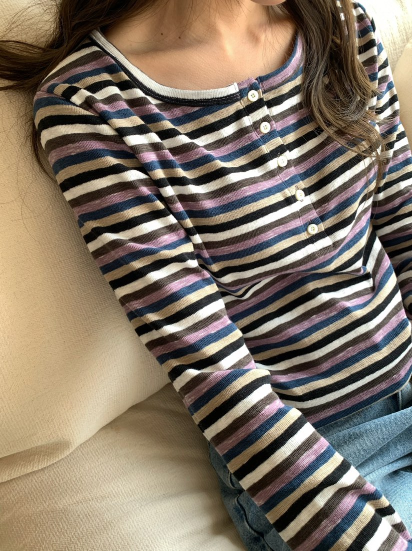 PEBBLE韓國代購女裝新品26春夏推薦熱賣人氣時尚休閑長袖T恤PEBBLE長袖T恤