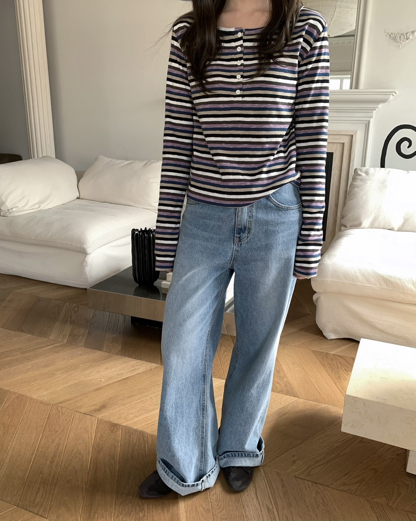 PEBBLE韓國代購女裝新品26春夏推薦熱賣人氣時尚休閑長袖T恤PEBBLE長袖T恤