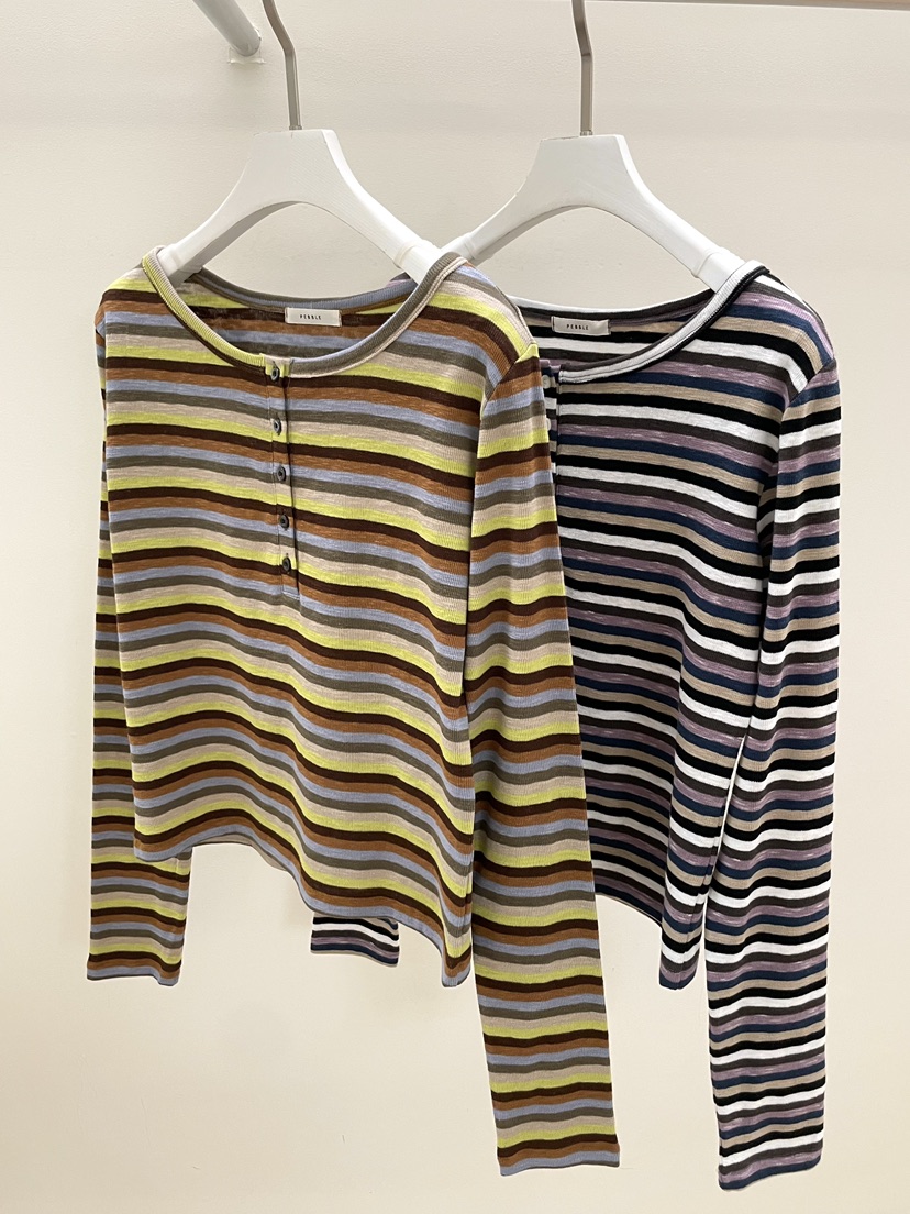 PEBBLE韓國代購女裝新品26春夏推薦熱賣人氣時尚休閑長袖T恤PEBBLE長袖T恤