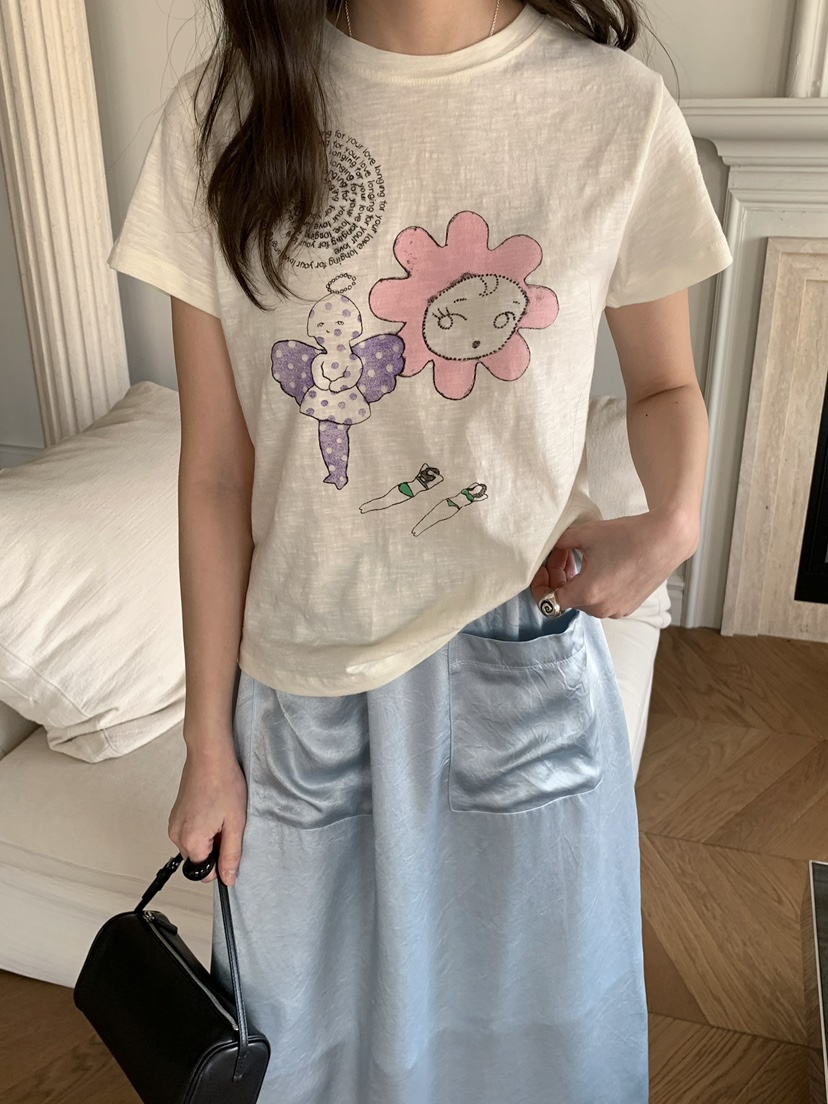 PEBBLE韓國東大門代購女裝新品職業26春夏時尚休閑推薦T恤PEBBLET恤