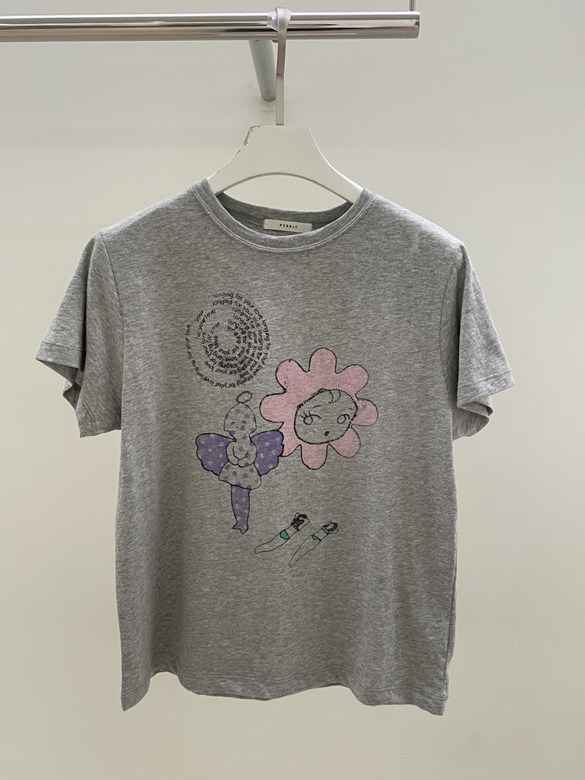 PEBBLE韓國東大門代購女裝新品職業26春夏時尚休閑推薦T恤PEBBLET恤圖色2