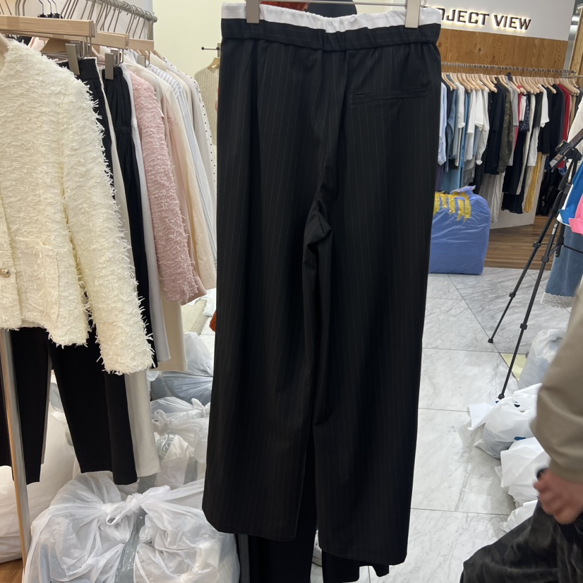 MADEMOISELL韓國直郵實拍女士新款休閑推薦職業休閑褲條紋MADEMOISELL休閑褲