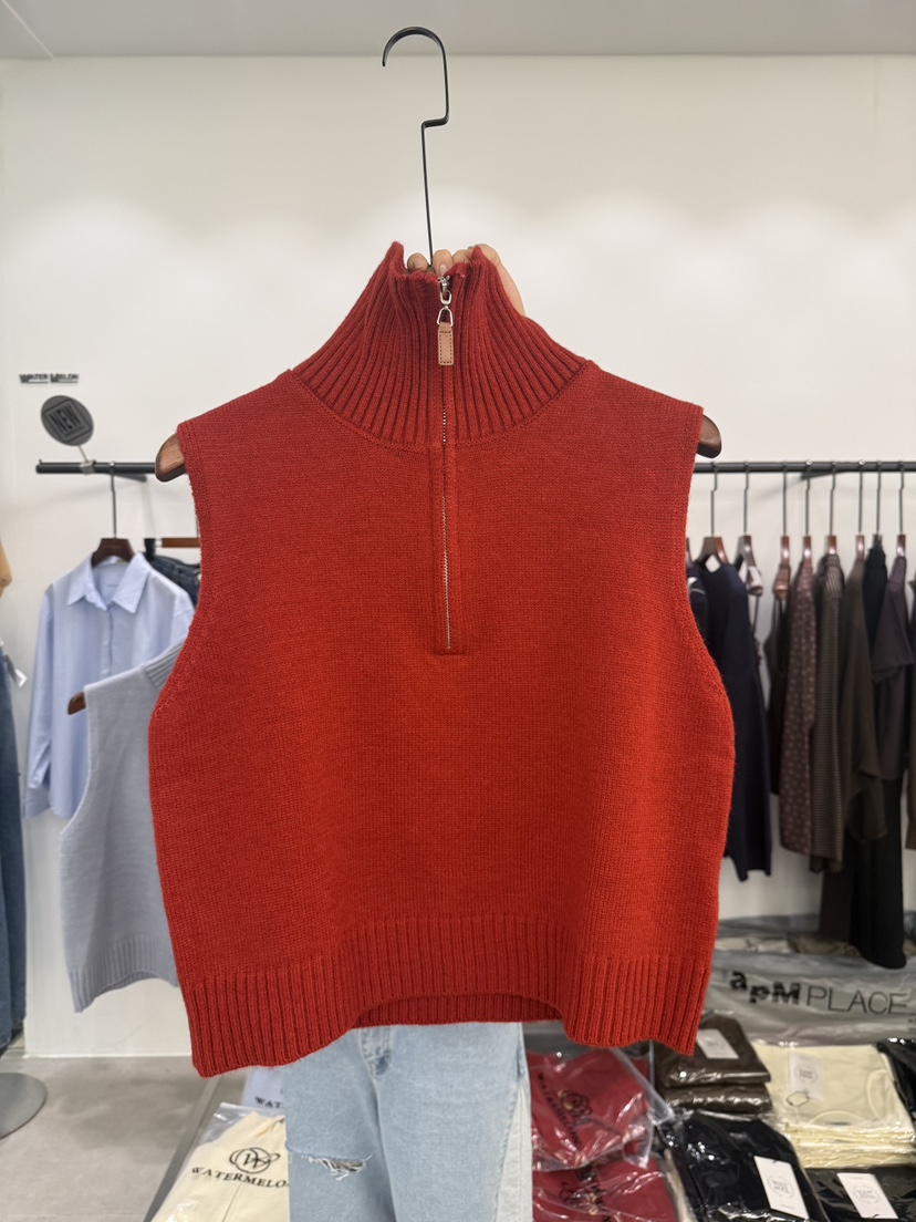 WATERMELON韓國代購女裝新款推薦時尚26春夏吊帶背心拉鏈WATER MELON吊帶/背心圖色2