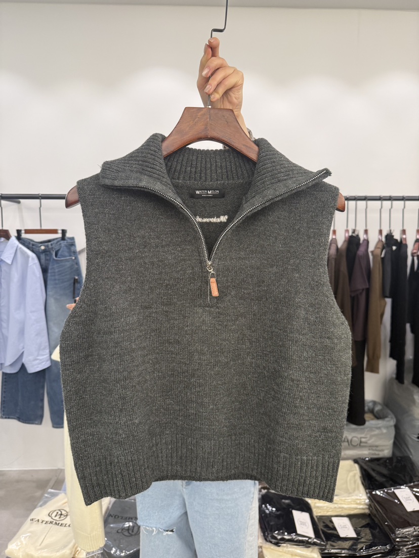 WATERMELON韓國代購女裝新款推薦時尚26春夏吊帶背心拉鏈WATER MELON吊帶/背心圖色3