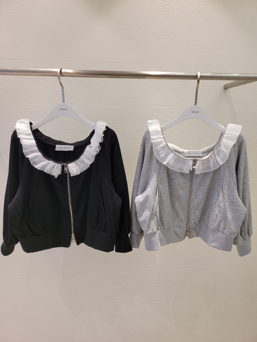 THE OTHER韓國東大門代購女士新品人氣26春夏夾克拉鏈蕾絲THE OTHER夾克