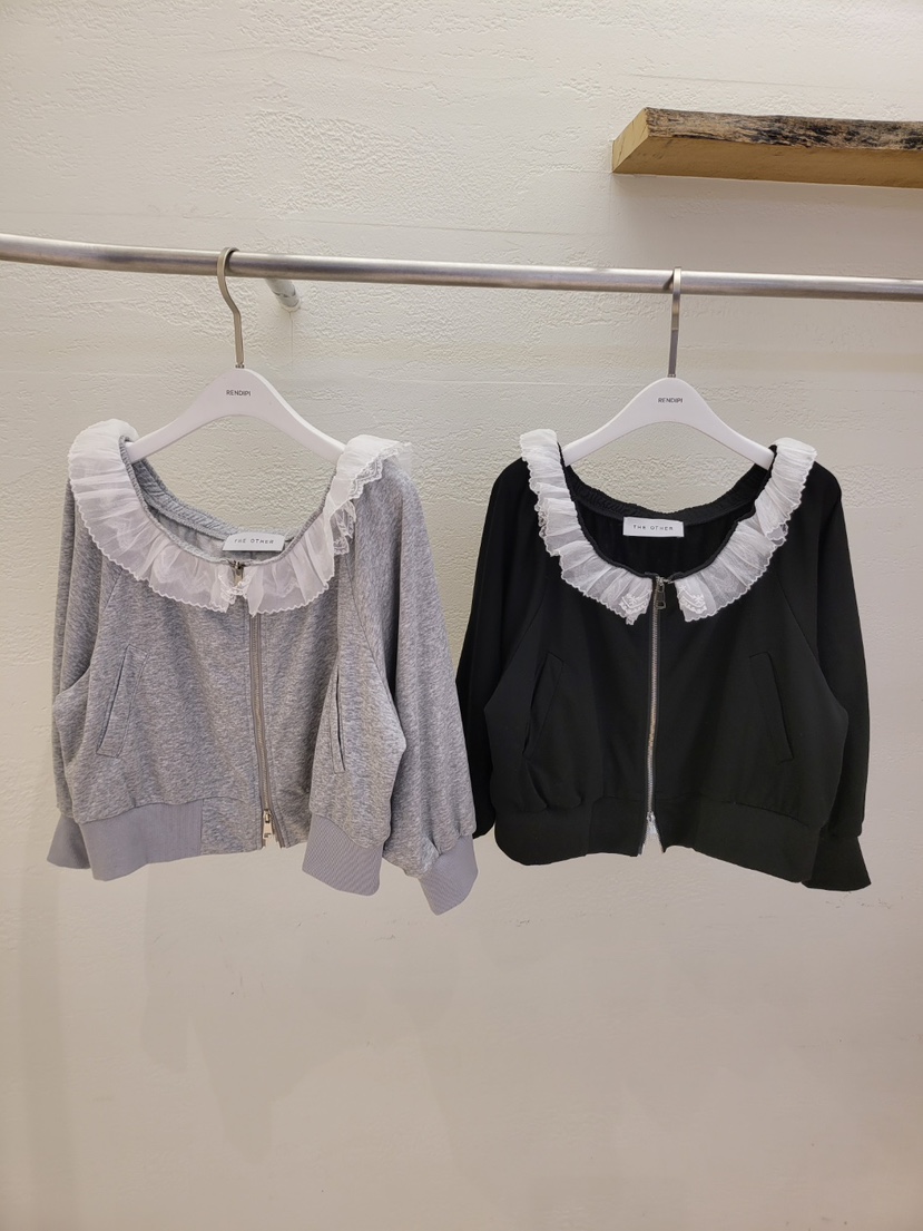 THE OTHER韓國東大門代購女士新品人氣26春夏夾克拉鏈蕾絲THE OTHER夾克