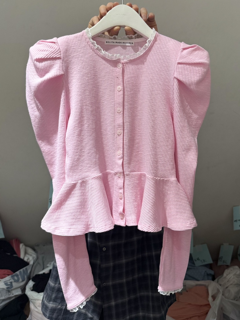 BELITA-L韓國東大門代購女士新款26春夏休閑襯衫蕾絲衫開衫BELITA-L襯衫/蕾絲衫圖色2