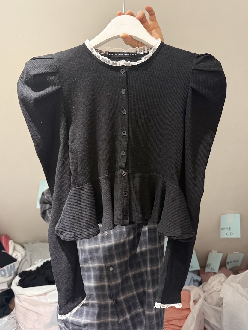 BELITA-L韓國東大門代購女士新款26春夏休閑襯衫蕾絲衫開衫BELITA-L襯衫/蕾絲衫圖色4