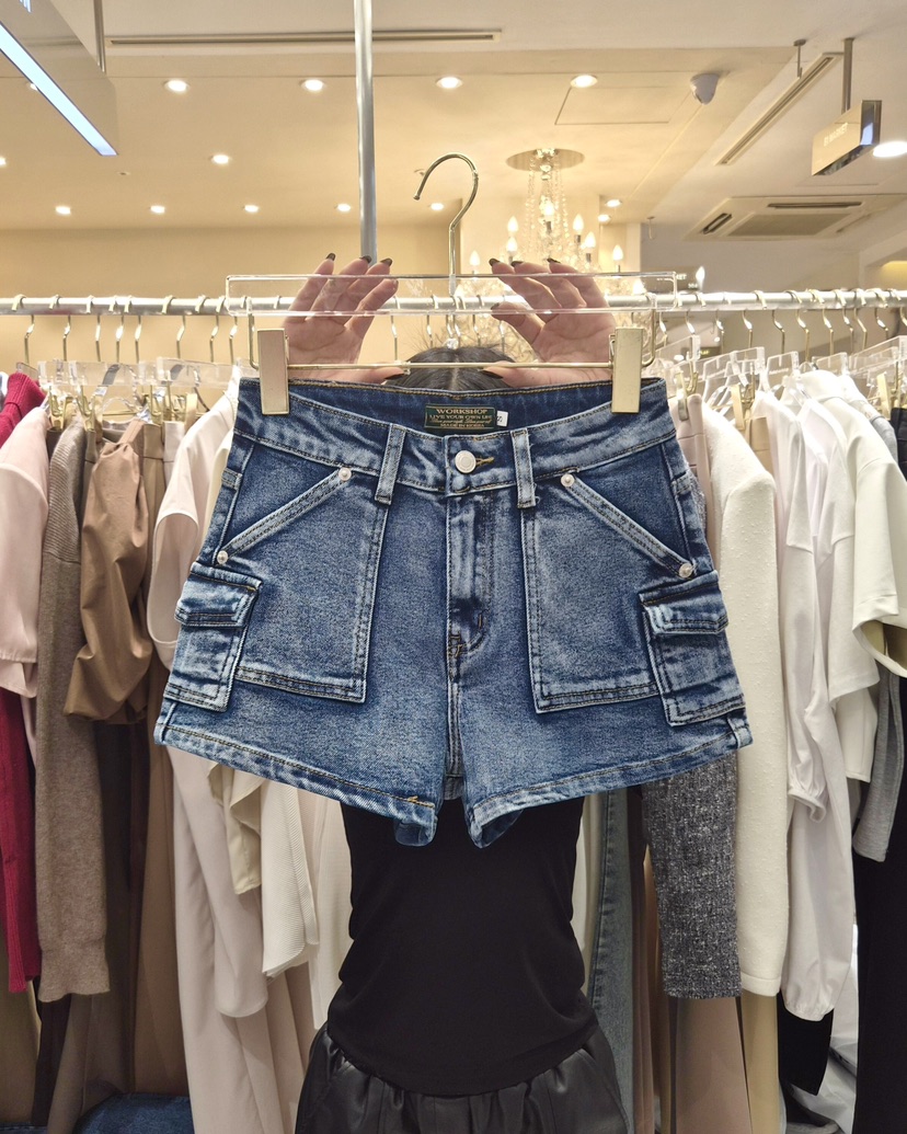 WORK SHOP韓國東大門直郵女士新款26春夏熱賣推薦時尚短褲Work_shop短褲圖色1