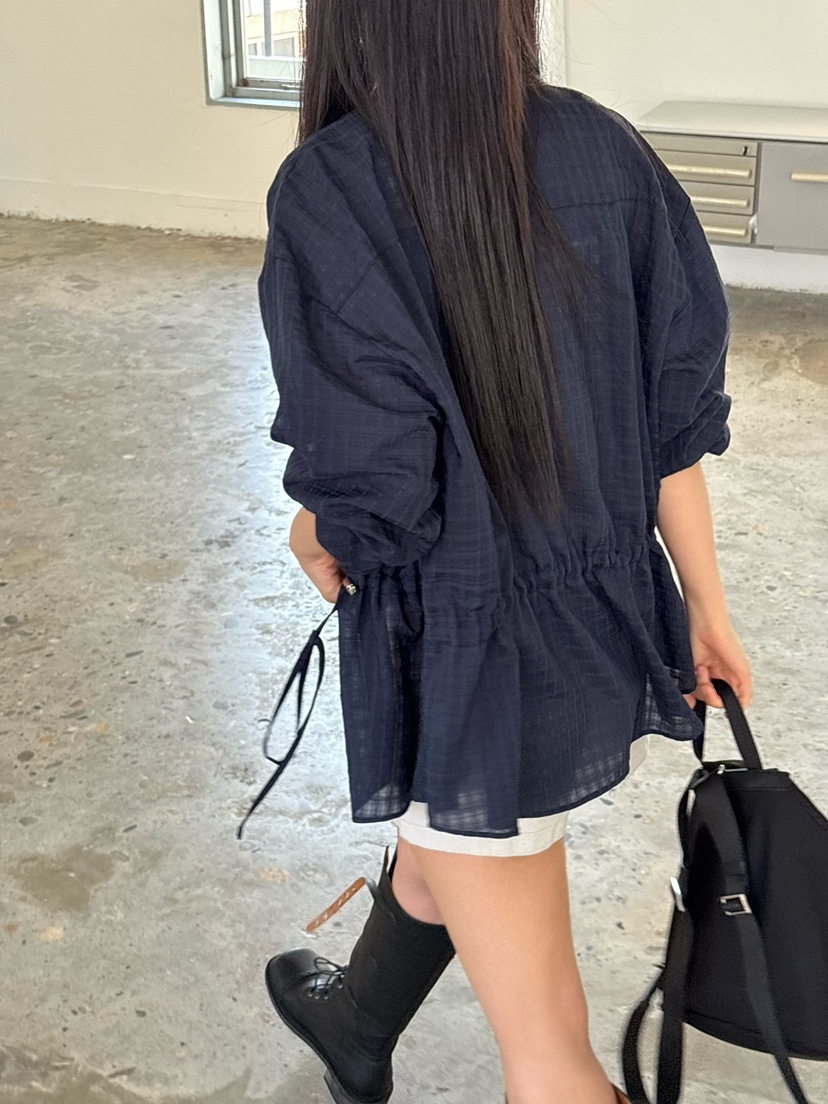 Verbena韓國東大門代購女裝新款休閑時尚人氣襯衫蕾絲衫格子Verbena襯衫/蕾絲衫