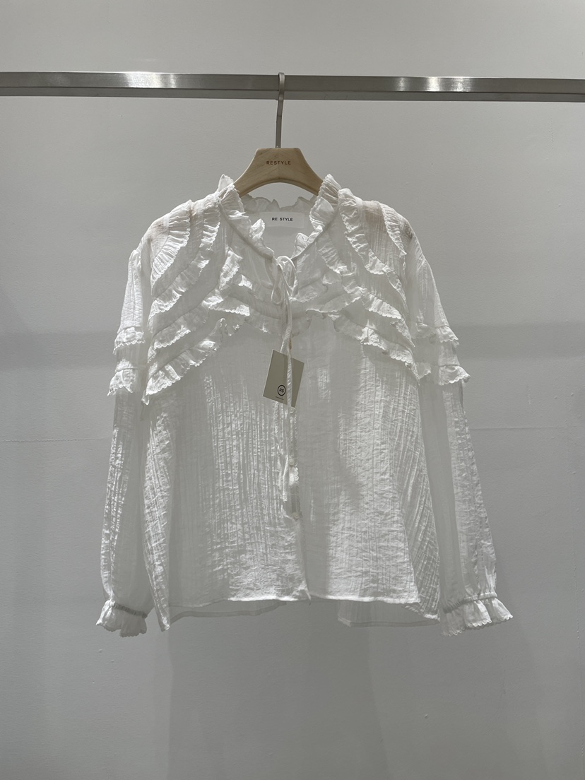 RE STYLE-Q韓國代購女士新品職業時尚熱賣26春夏襯衫蕾絲衫RE STYLE襯衫/蕾絲衫圖色1