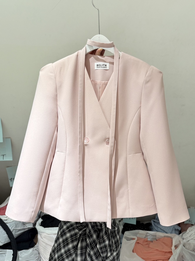 BELITA-L韓國東大門代購女士新品職業時尚26春夏夾克含脖帶BELITA-L夾克圖色2