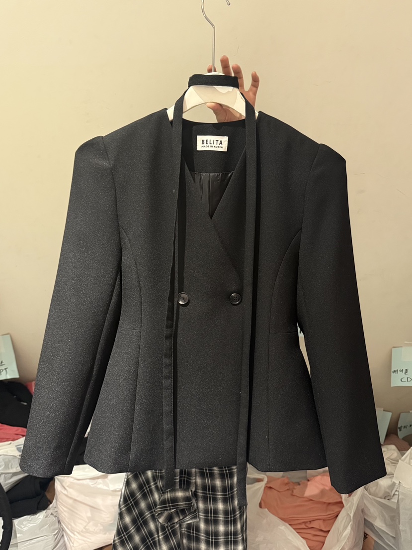 BELITA-L韓國東大門代購女士新品職業時尚26春夏夾克含脖帶BELITA-L夾克圖色3