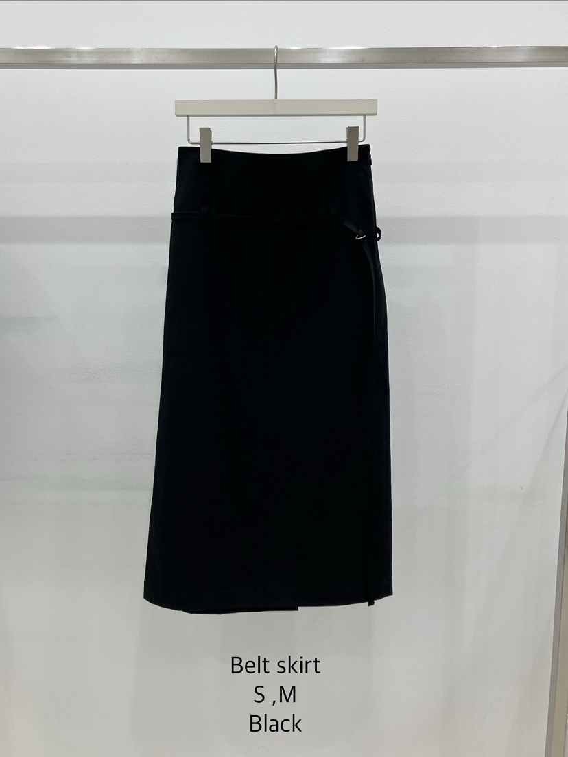 ARVE韓國東大門直郵女士新品熱賣時尚26春夏職業長裙含腰繩ARVE長裙圖色2黑色