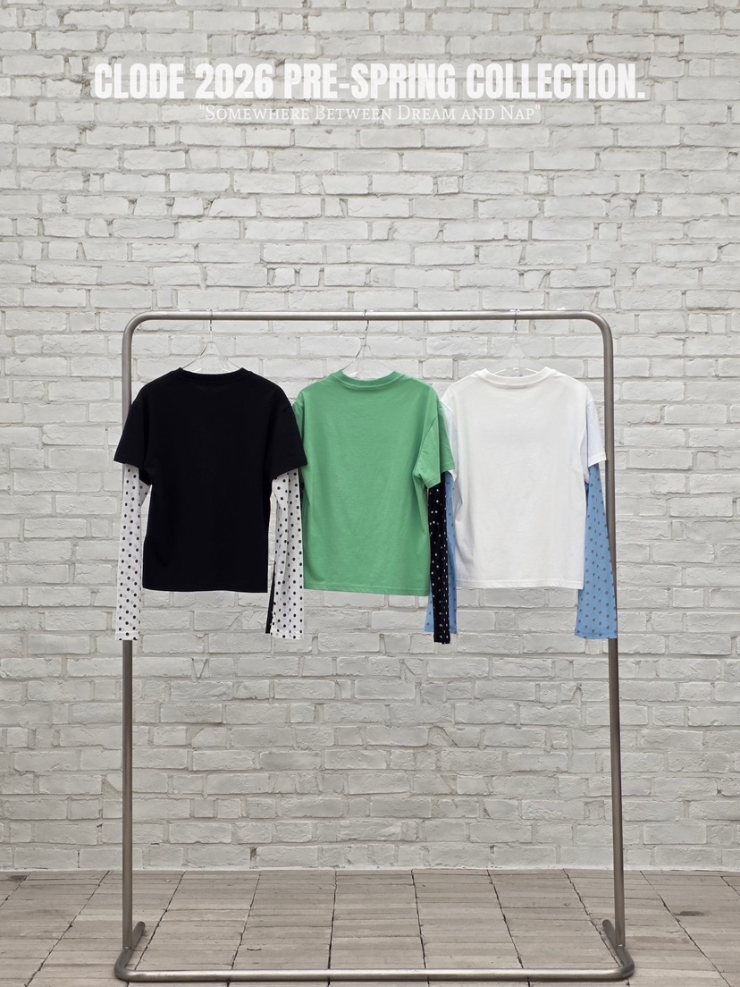 CLODE韓國直郵女士新品26春夏推薦人氣職業時尚休閑長袖T恤CLODE長袖T恤