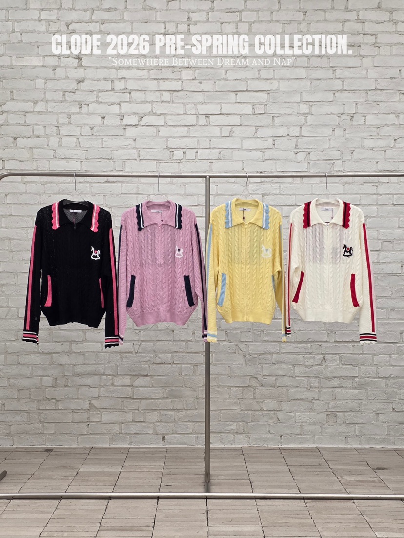 CLODE韓國東大門直郵女士新款推薦熱賣休閑26春夏針織衫拉鏈CLODE針織衫