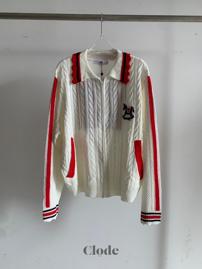 CLODE韓國東大門直郵女士新款推薦熱賣休閑26春夏針織衫拉鏈CLODE針織衫圖色1