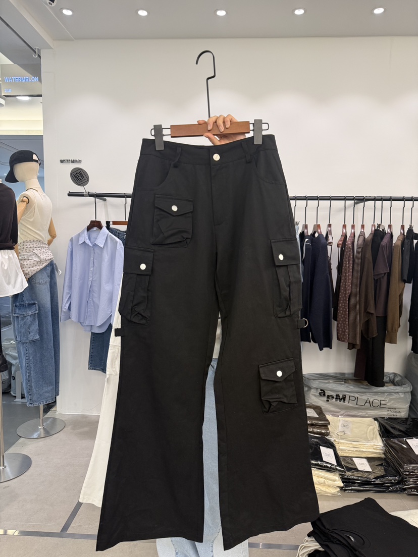 WATERMELON韓國東大門代購女士新品休閑26春夏休閑褲口袋WATER MELON休閑褲圖色3