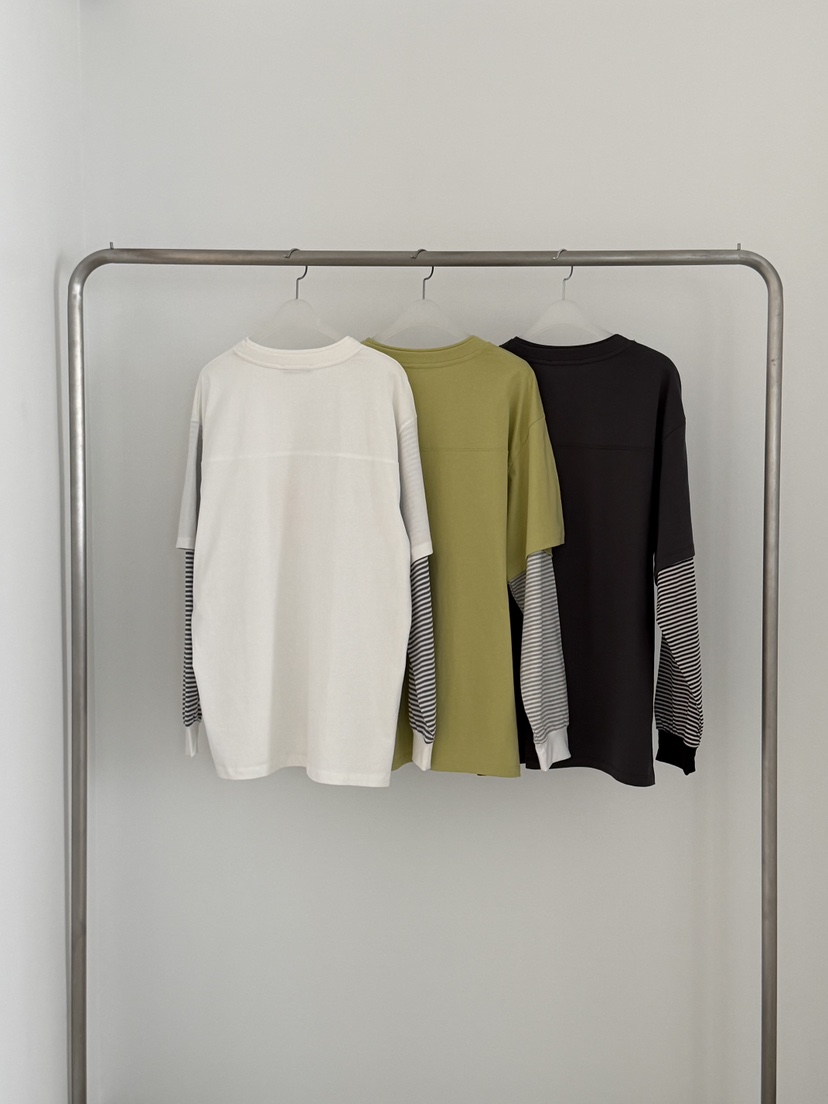 RIVER RAIN韓國直郵實拍女裝新款推薦時尚長袖T恤假兩件RIVER RAIN長袖T恤