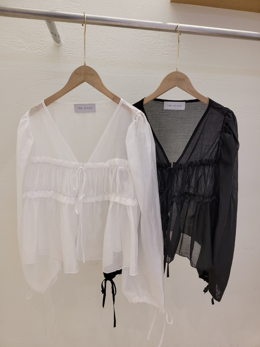 THE OTHER韓國東大門直郵女裝新款推薦休閑襯衫蕾絲衫透明THE OTHER襯衫/蕾絲衫