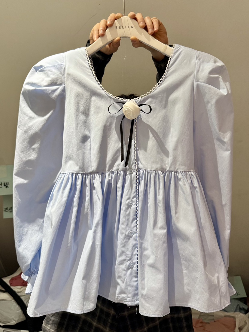 BELITA-L韓國直郵實拍女士新品26春夏推薦人氣襯衫蕾絲衫BELITA-L襯衫/蕾絲衫圖色2