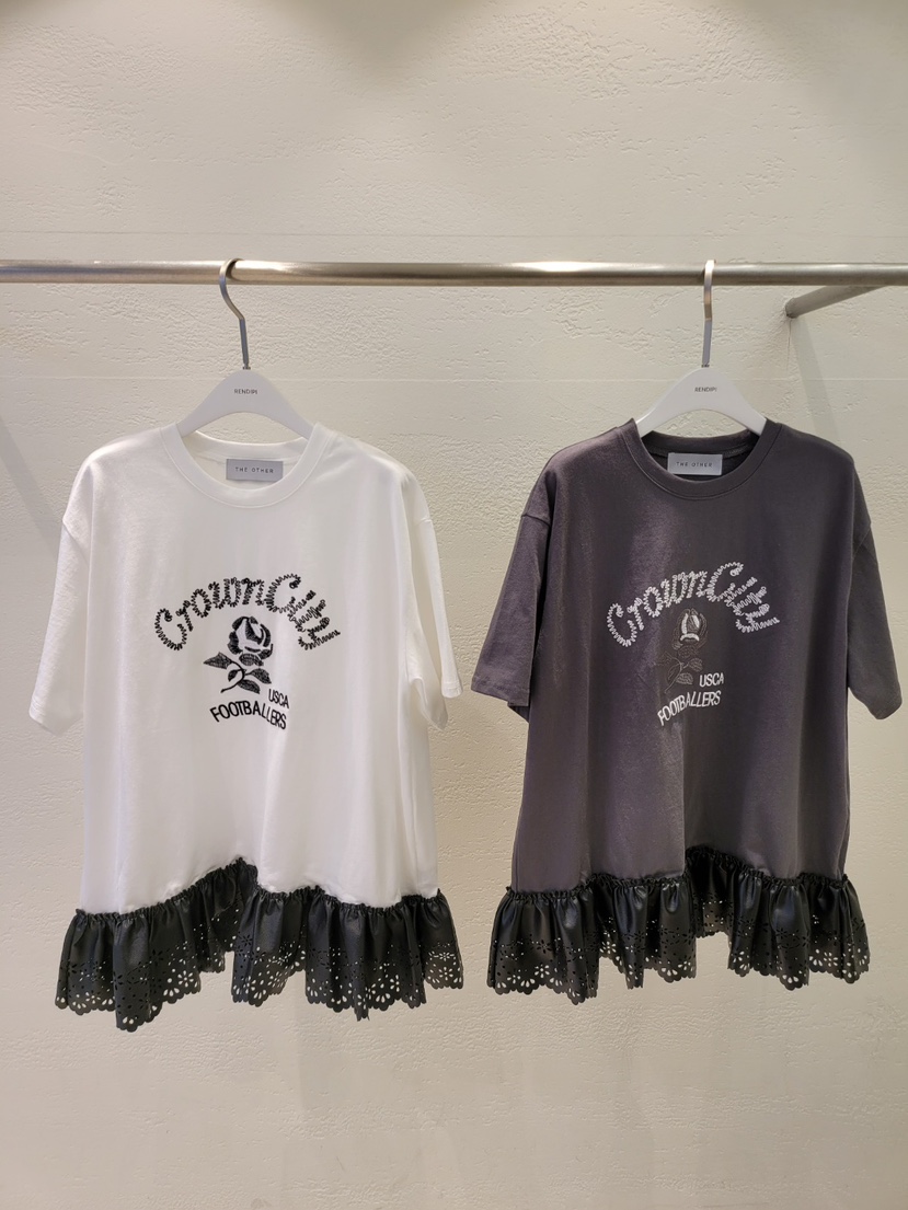 THE OTHER韓國直郵女士新款熱賣休閑推薦人氣時尚T恤皮革THE OTHERT恤