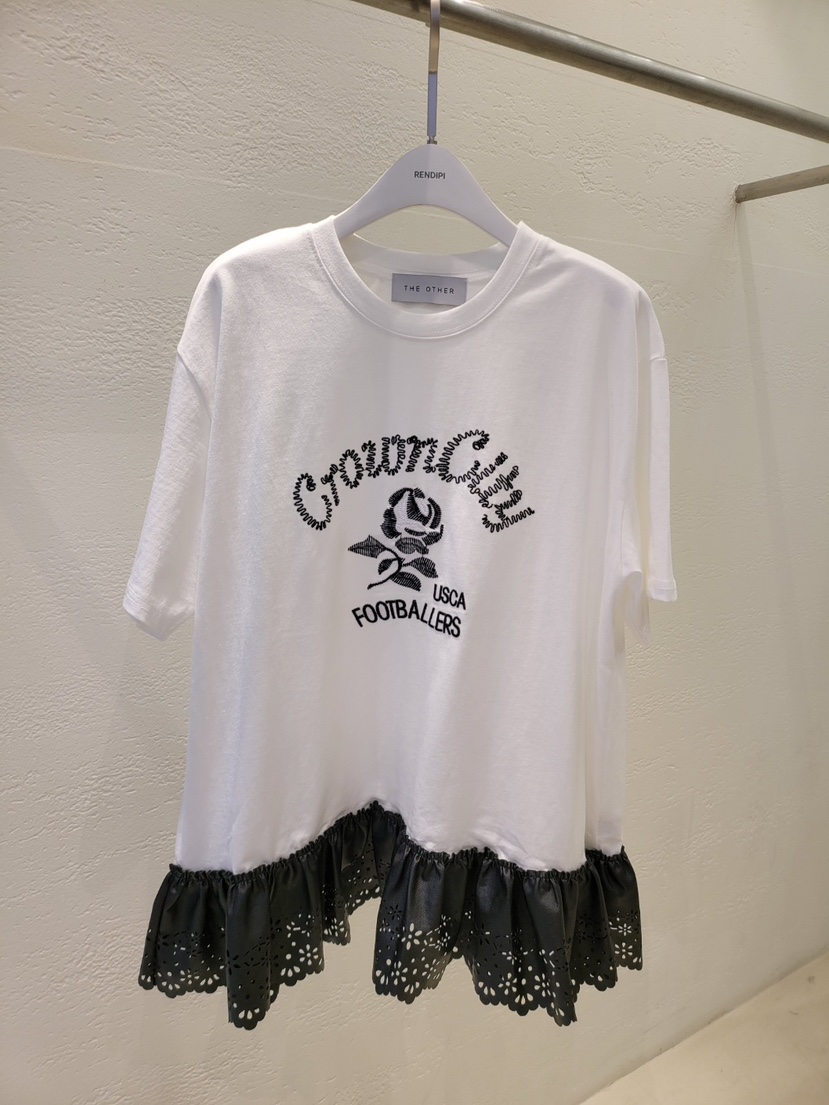 THE OTHER韓國直郵女士新款熱賣休閑推薦人氣時尚T恤皮革THE OTHERT恤圖色2