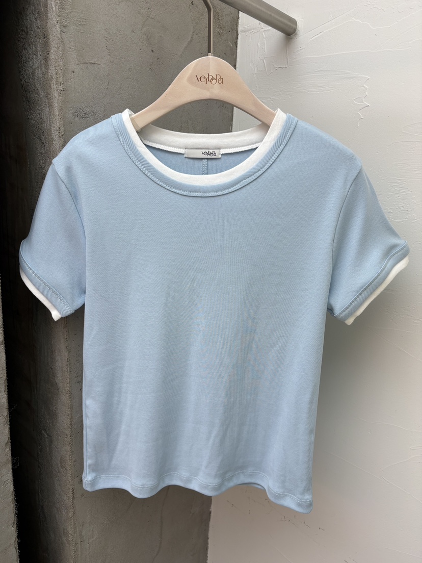 Verbena韓國代購女士新款職業26春夏熱賣休閑時尚T恤雙領VerbenaT恤圖色3