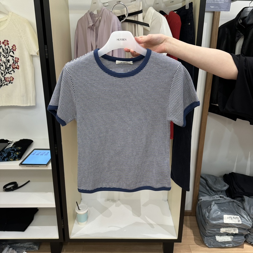 MUYBIEN韓國直郵實拍女裝新款人氣熱賣時尚職業休閑26春夏T恤MUYBIENT恤圖色1