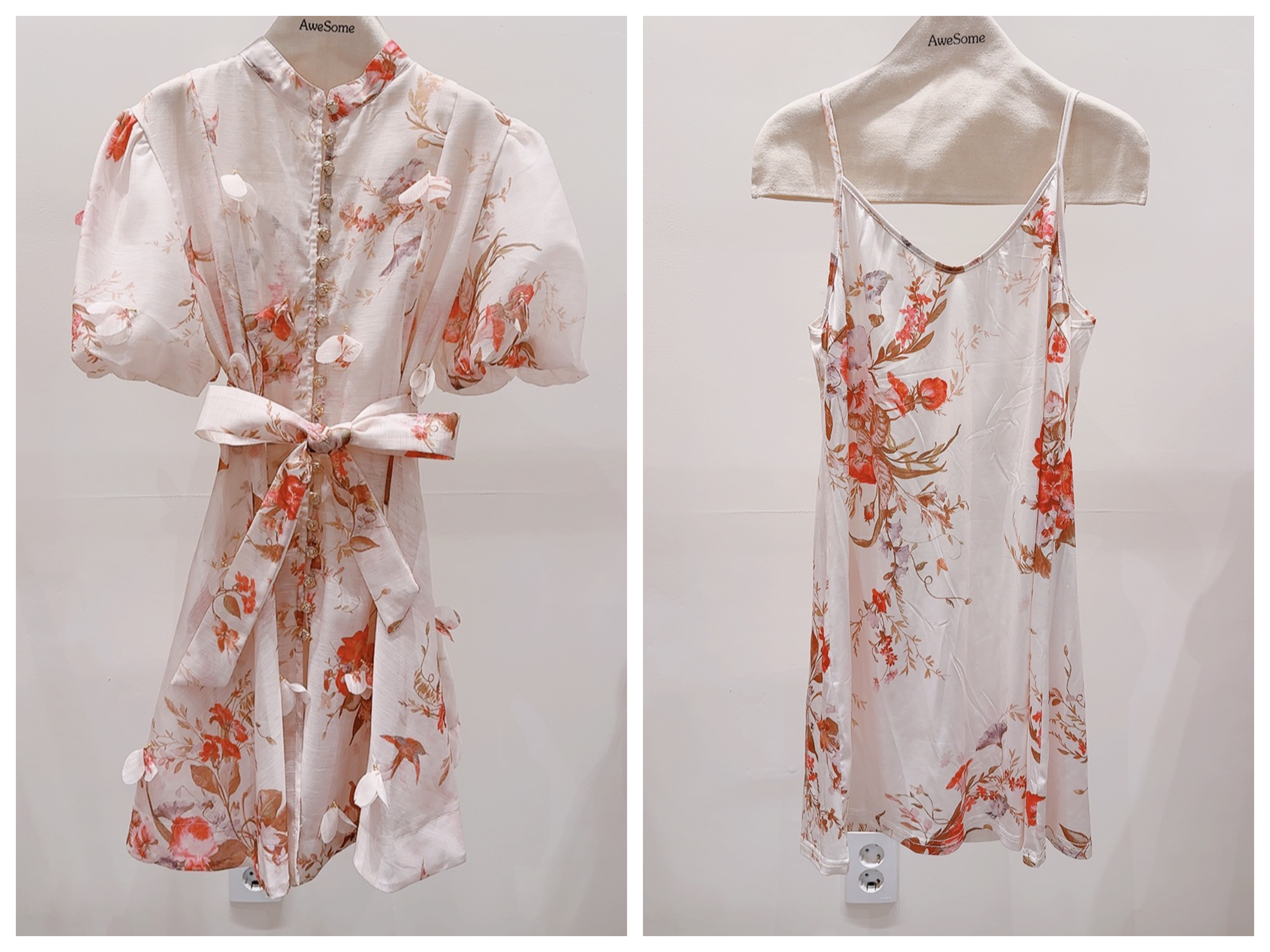 AWESOME-P韓國東大門代購女裝新款熱賣套裝含腰帶兩件套花朵AWESOME-P套裝圖色2