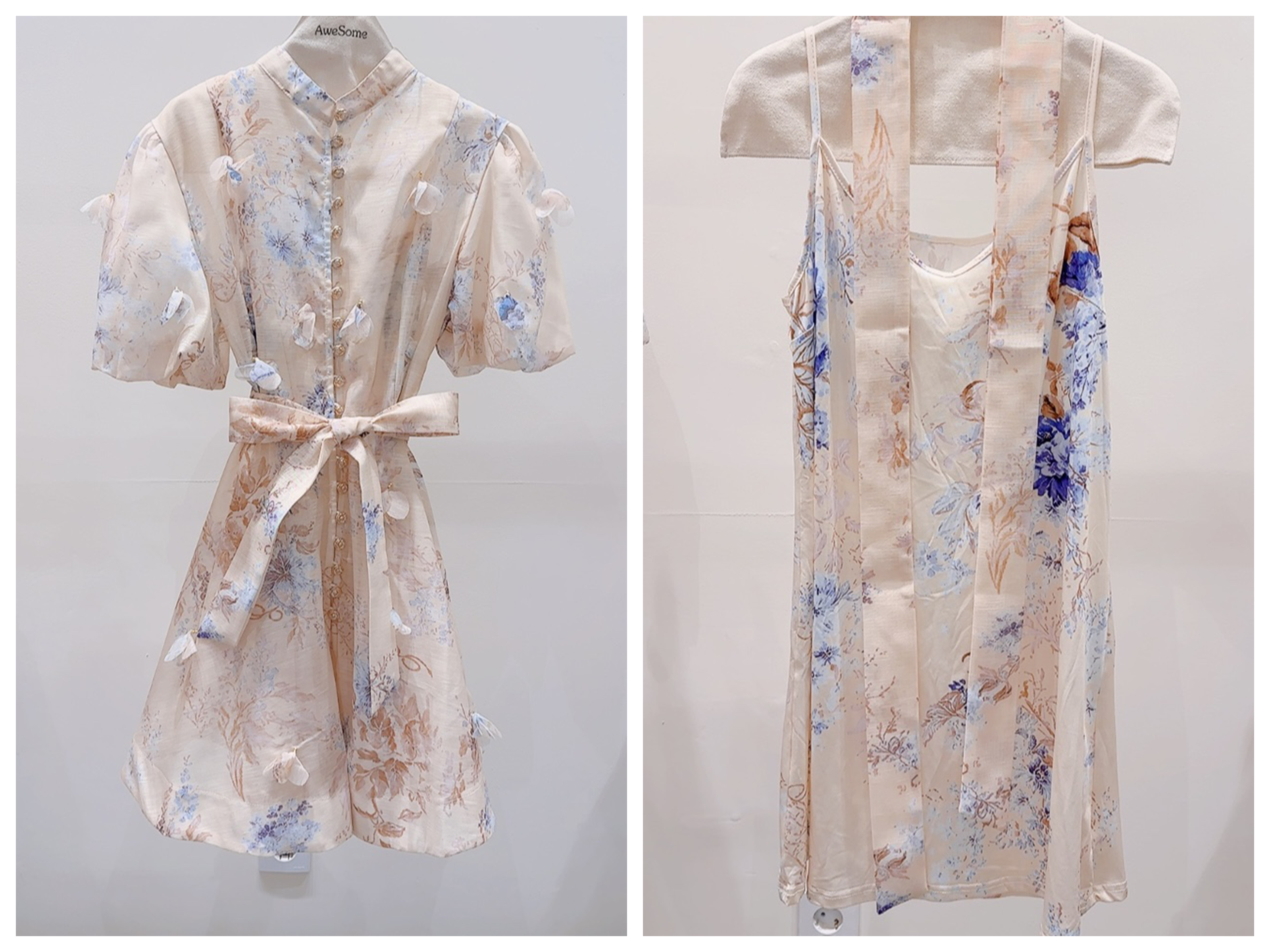 AWESOME-P韓國東大門代購女裝新款熱賣套裝含腰帶兩件套花朵AWESOME-P套裝圖色3