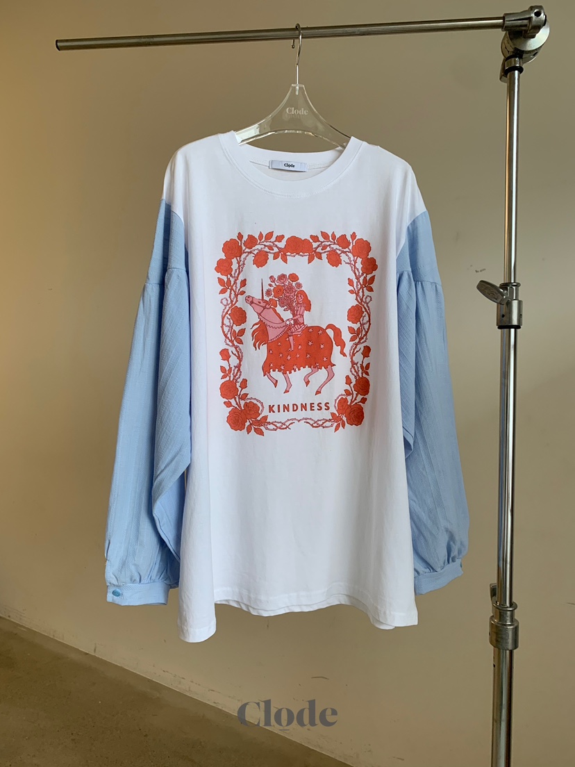 CLODE韓國直郵女士新款26春夏人氣熱賣職業休閑推薦長袖T恤CLODE長袖T恤圖色1