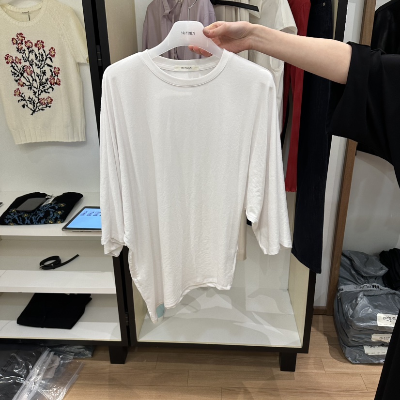 MUYBIEN韓國代購女裝新款職業26春夏休閑推薦時尚T恤天絲MUYBIENT恤圖色1