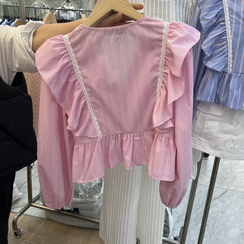 BEEN-A韓國代購女裝新品時尚熱賣推薦人氣休閑襯衫蕾絲衫BEEN-A襯衫/蕾絲衫