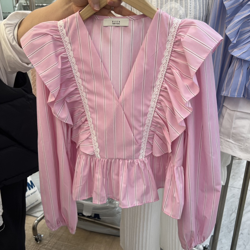 BEEN-A韓國代購女裝新品時尚熱賣推薦人氣休閑襯衫蕾絲衫BEEN-A襯衫/蕾絲衫圖色1