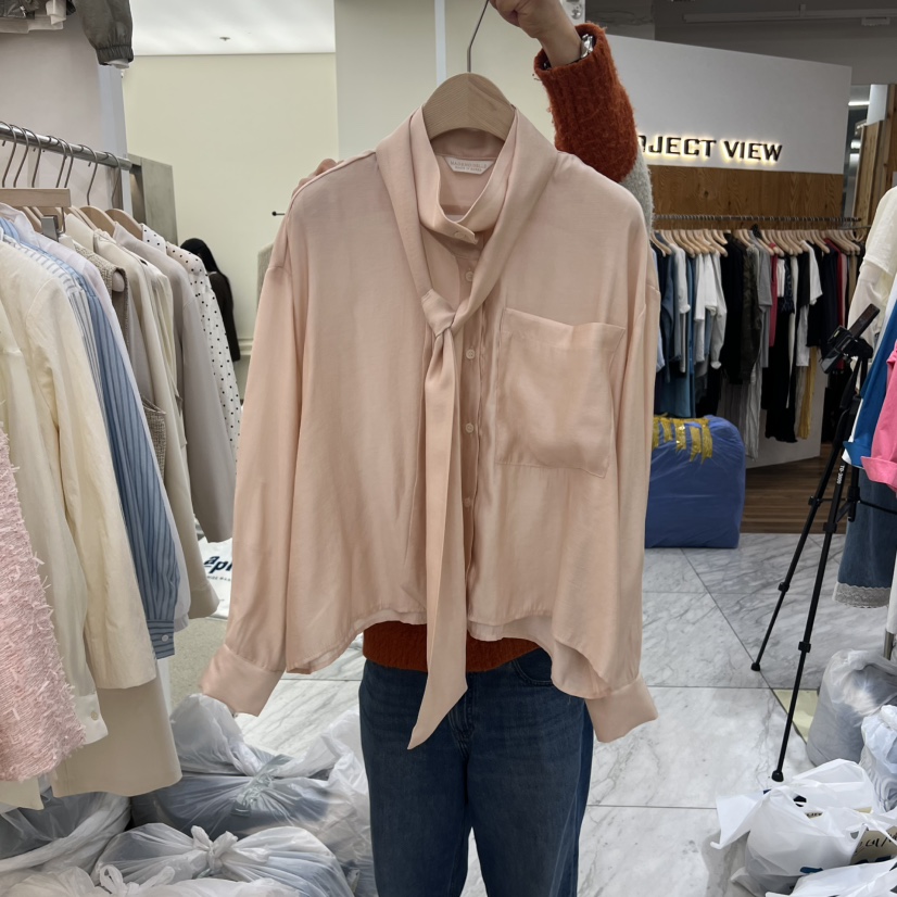 MADEMOISELL韓國直郵實拍女士新品熱賣推薦襯衫蕾絲衫高領MADEMOISELL襯衫/蕾絲衫圖色2