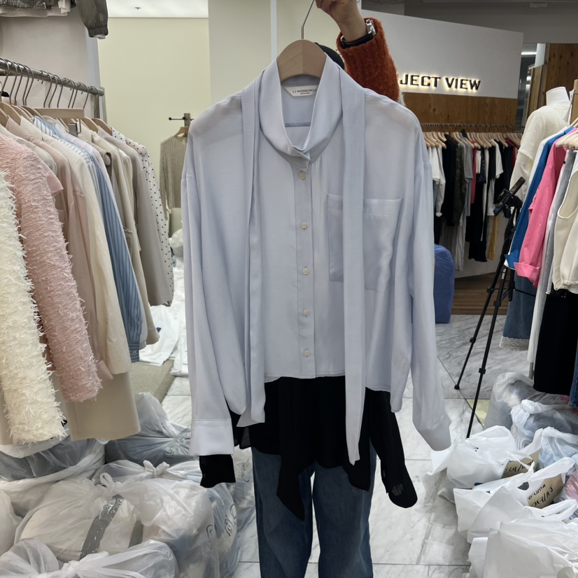 MADEMOISELL韓國直郵實拍女士新品熱賣推薦襯衫蕾絲衫高領MADEMOISELL襯衫/蕾絲衫圖色3