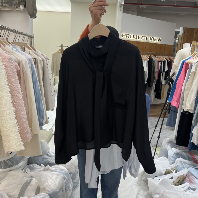 MADEMOISELL韓國直郵實拍女士新品熱賣推薦襯衫蕾絲衫高領MADEMOISELL襯衫/蕾絲衫圖色4