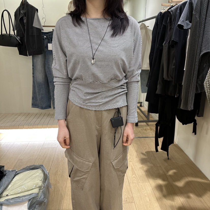 WINSOME韓國代購女裝新款時尚推薦休閑長袖T恤不含飾品褶皺WINSOME長袖T恤圖色3