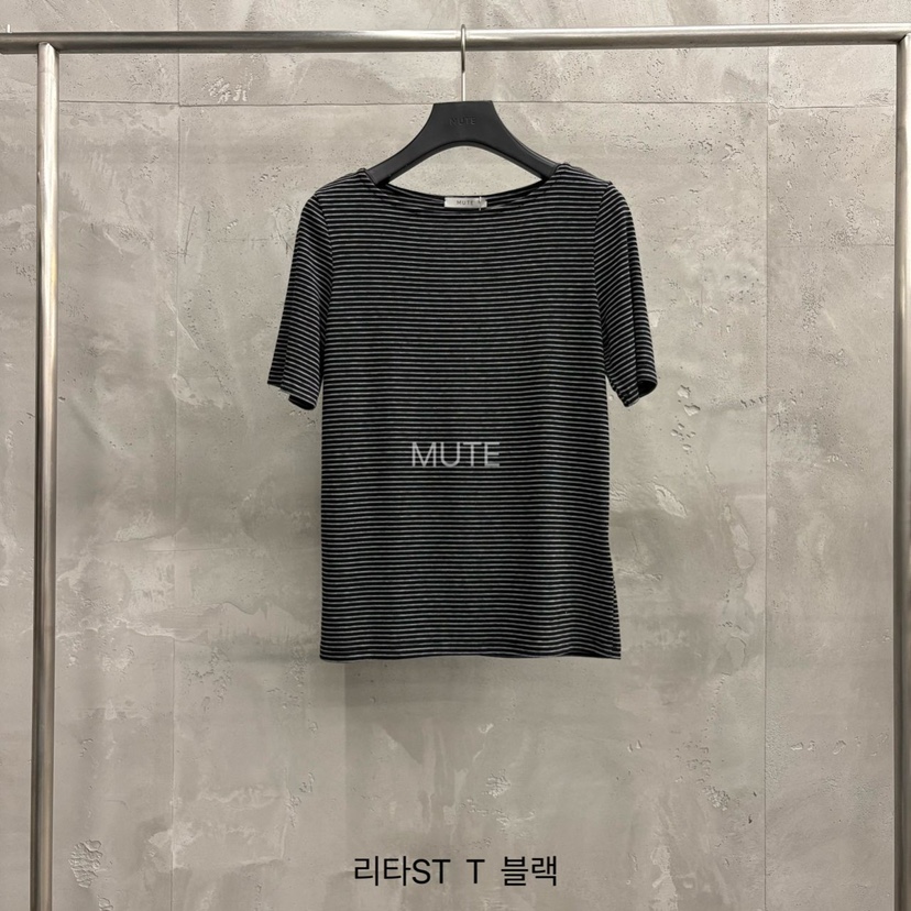 MUTE-P韓國代購女裝新品人氣推薦休閑熱賣26春夏職業T恤MUTET恤圖色3黑色